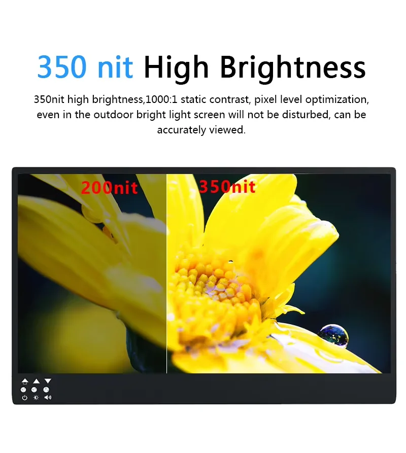 Monitor portatile da 13,3''4K 3840x2160 UHD IPS Display da gioco per computer per Mac Xbox Switch PS5 Telefono Raspberry Pi Laptop HDMI USB C