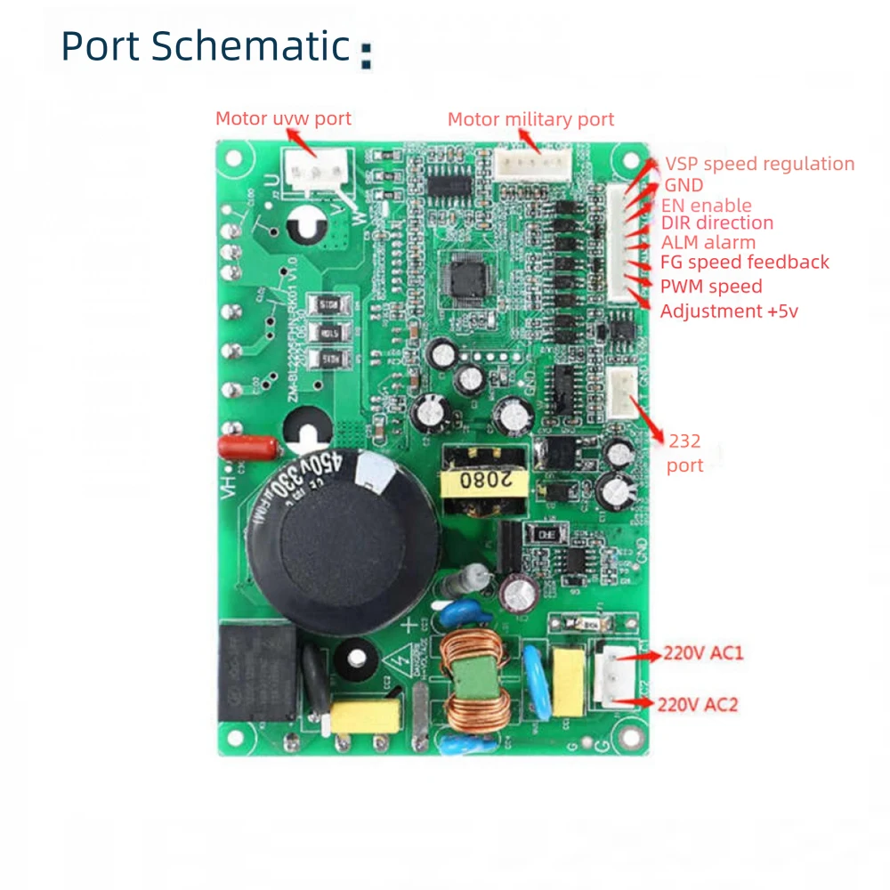 for Hall/No Hall Motor DC Brushless Motor Driver Board AC220V 1100W Max 5A DC Motor Governor Motor Speed Controller Motor Driver
