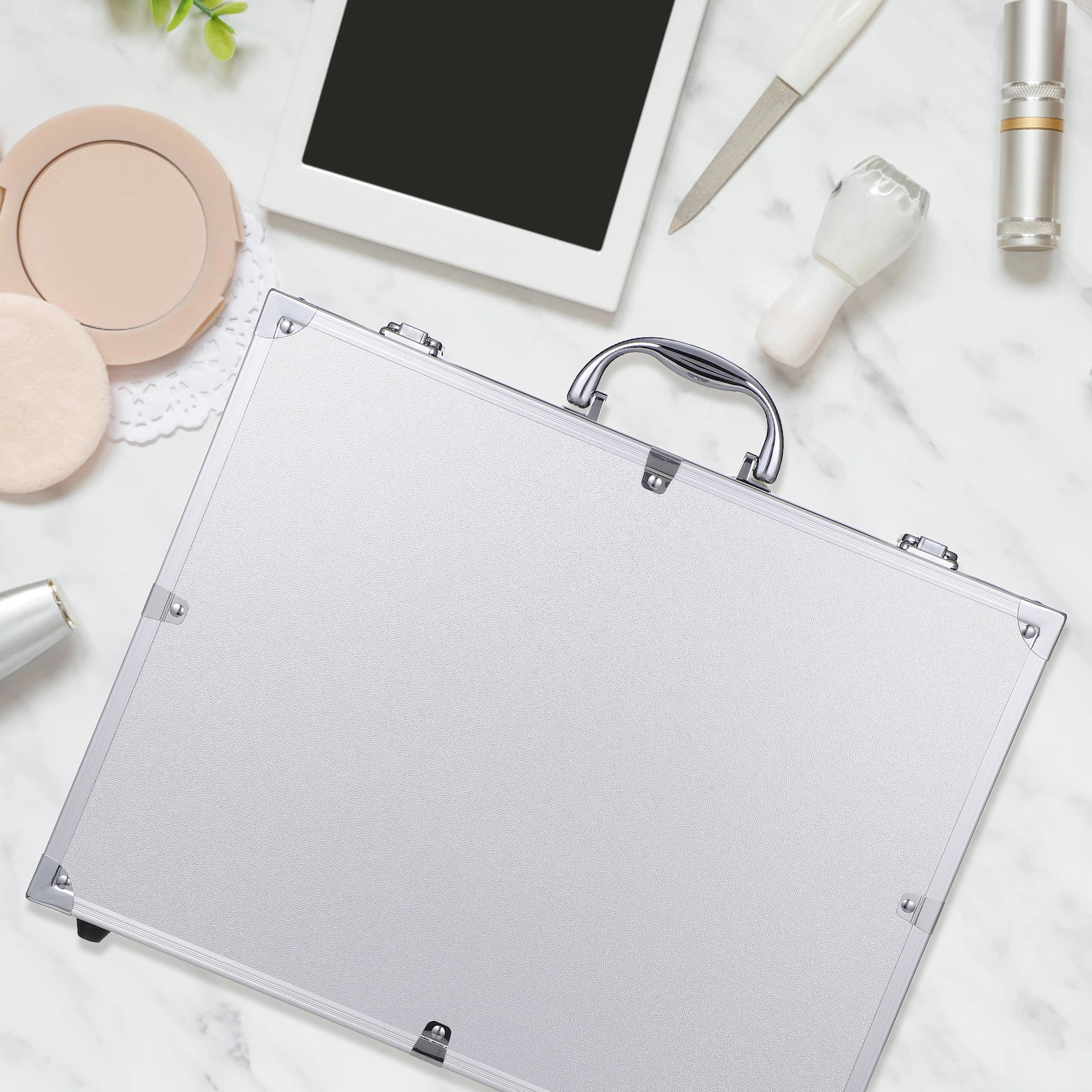 

Aluminum Alloy Tool Box Large Capacity Portable Storage Case For Tools Medicine Cosmetics Travel Multi-Function Organizing