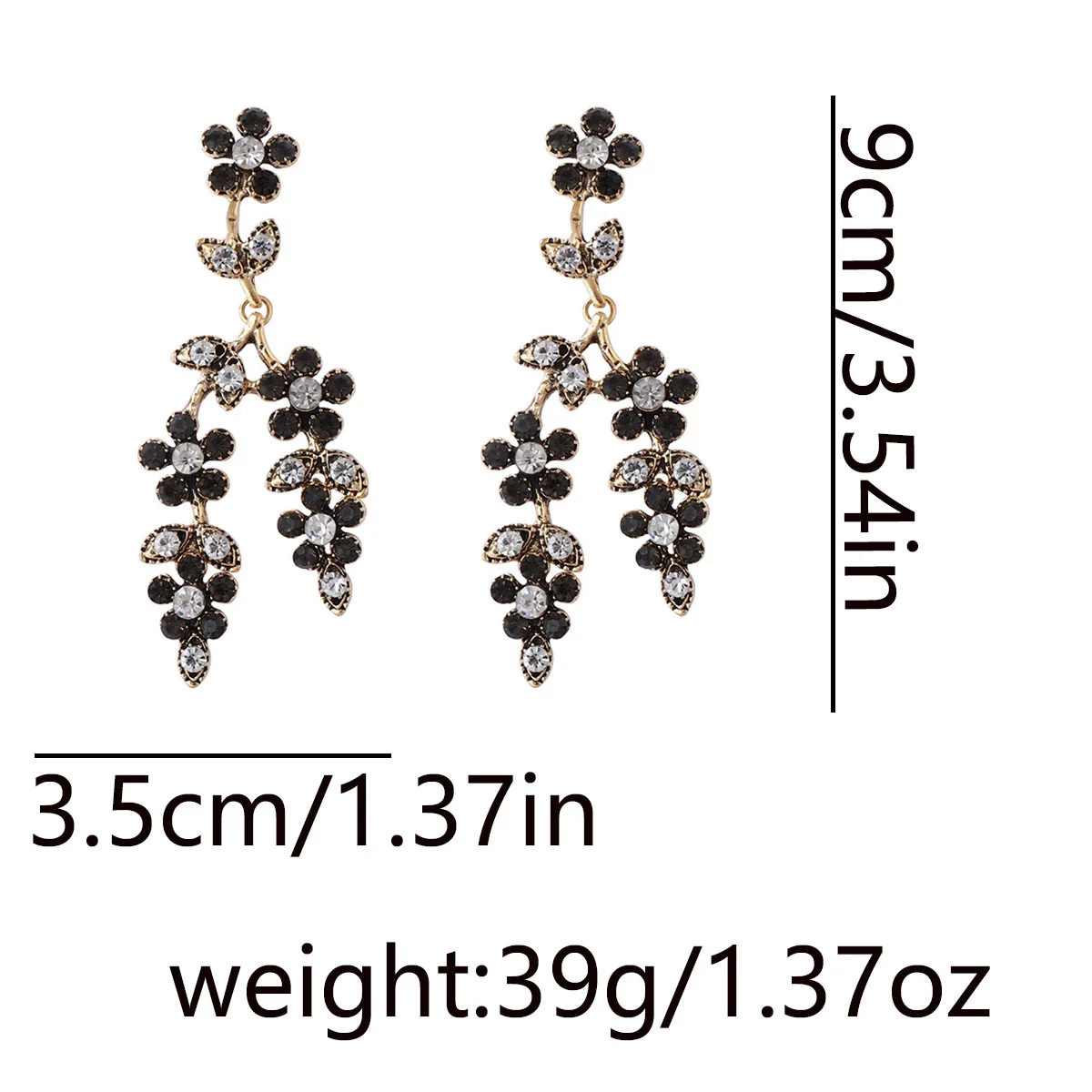 Anting-anting bunga berumbai mewah bertabur rhinestones ZAA Charms Jewelry, aksesori pesta liburan vintage trendi untuk wanita, hadiah