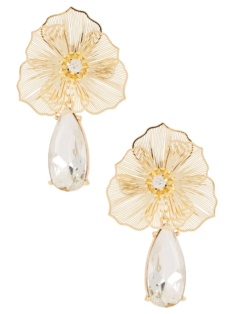 

Drop Pleated Earrings, Metal Gold Fashion Light Luxury, Niche New Girls Earrings