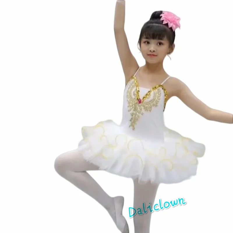 EE01 Tutú de Ballet blanco del lago de los cisnes para niña, ropa de baile de fiesta de princesa bailarina, traje de Ballet de baile para bebés y niños pequeños, leotardo y 0Ww
