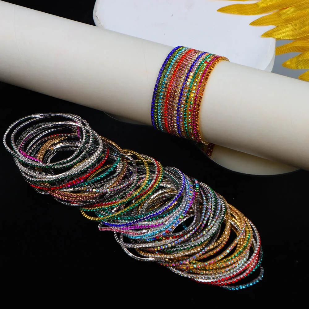 10/20/30/50Pcs/Lot Fashion Shiny Adjustable Bracelet, Stackable Elastic Women\'s Jewelry Bracelet Randomly Shipped