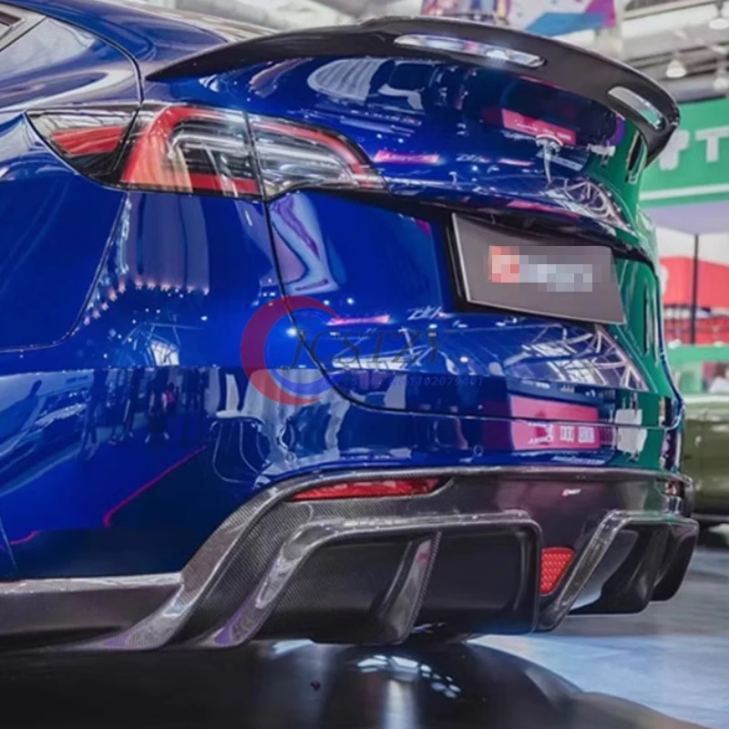 For 2021 -2024 Tesla Model Y Trunk  Pattern ABS Lid Spoiler Wing Car Tailgate