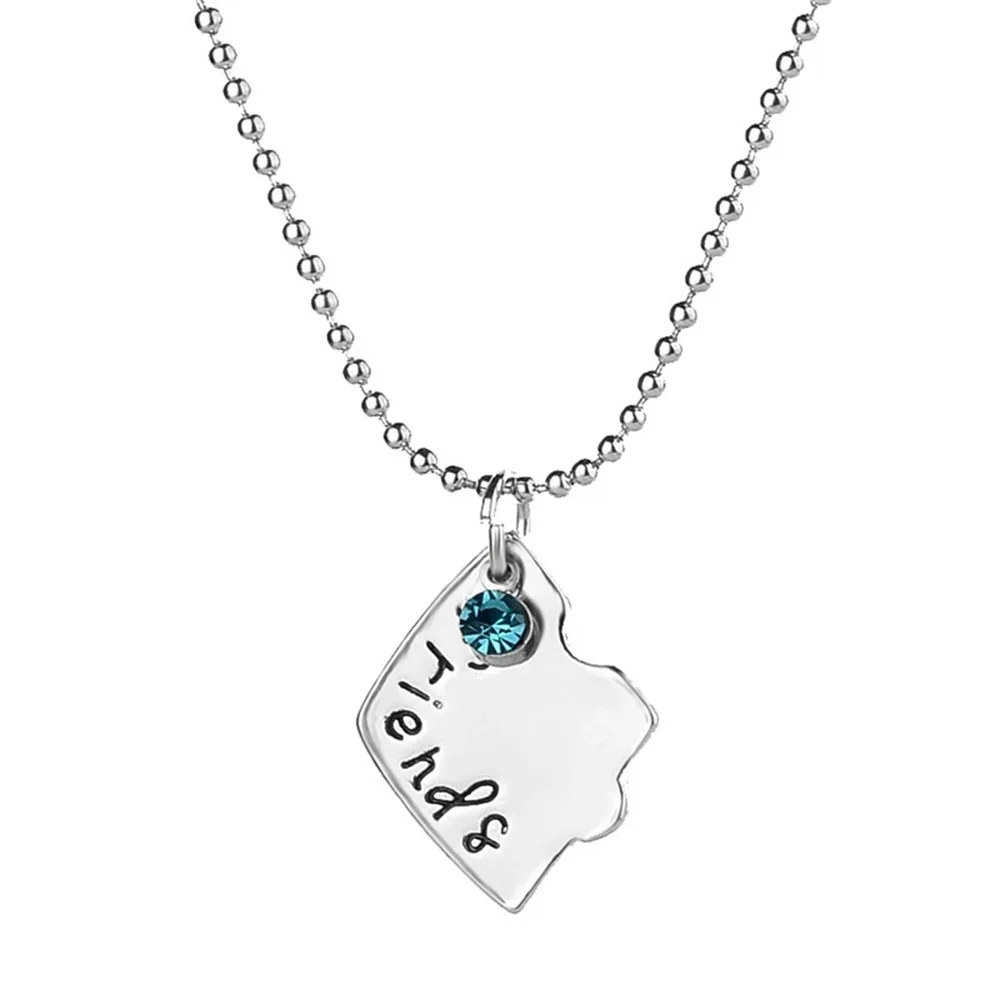 3pcs/Set Heart Pendant Friendship Chain Necklace with Forever Letter Women Burger Fries Shape Creative Design Forever Necklace view 3