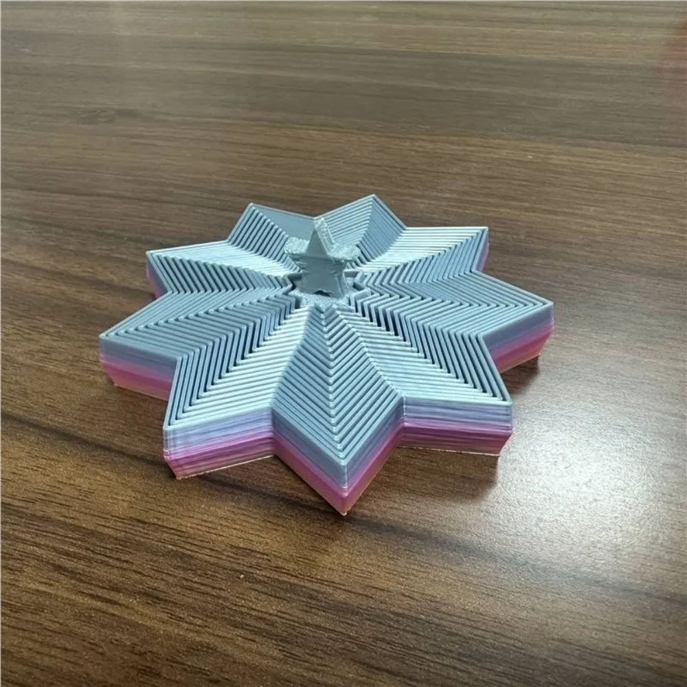 Spiral Octagonal Christmas Tree Spiral Stretching 3D Printed Fractal Fidget Star Model Relaxation Funny