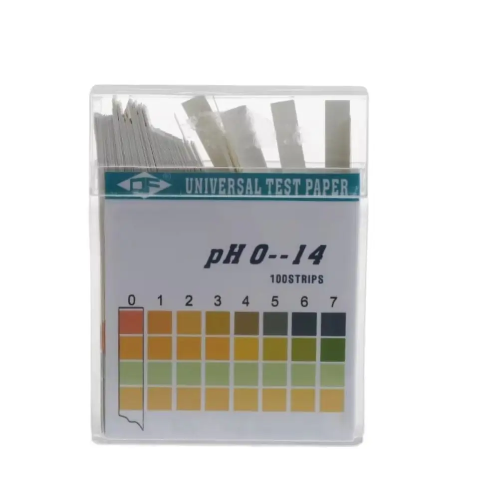 100 Strips PH Value 0-14 PH Test Paper Litmus Testing Kit Measurement Alkaline Acid Indicator with Plastic Box Professional