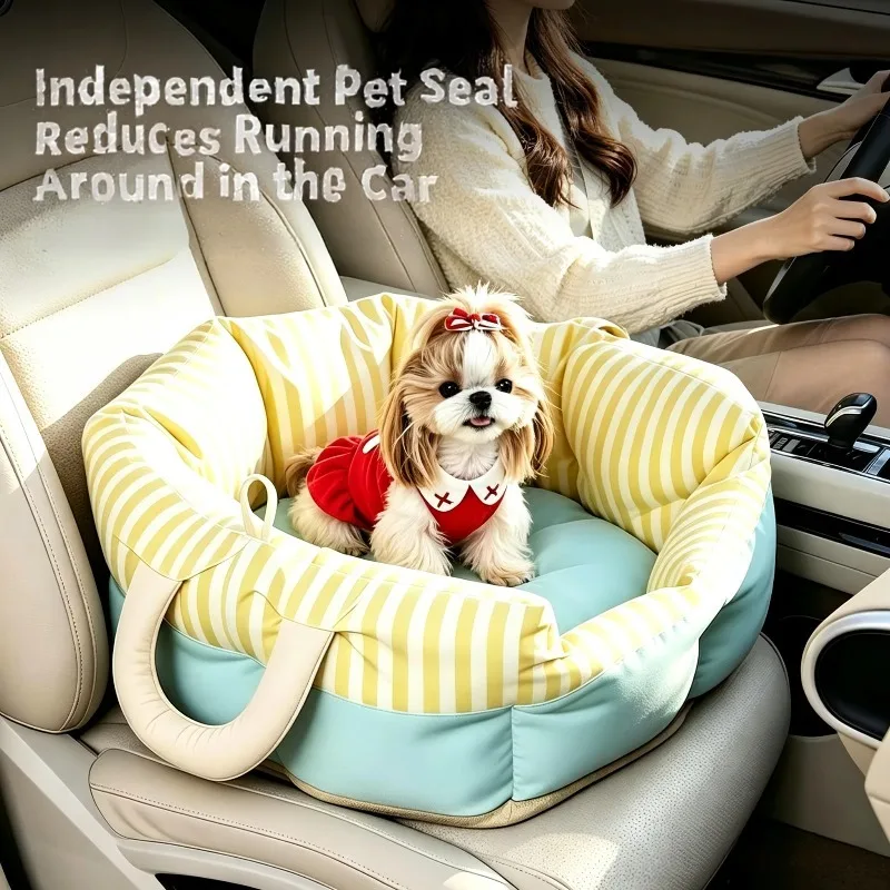 Pet carrier bed, outdoor-specific dog bed, safety seat, portable, removable, washable sofa bed, sleeping mat, car bed.