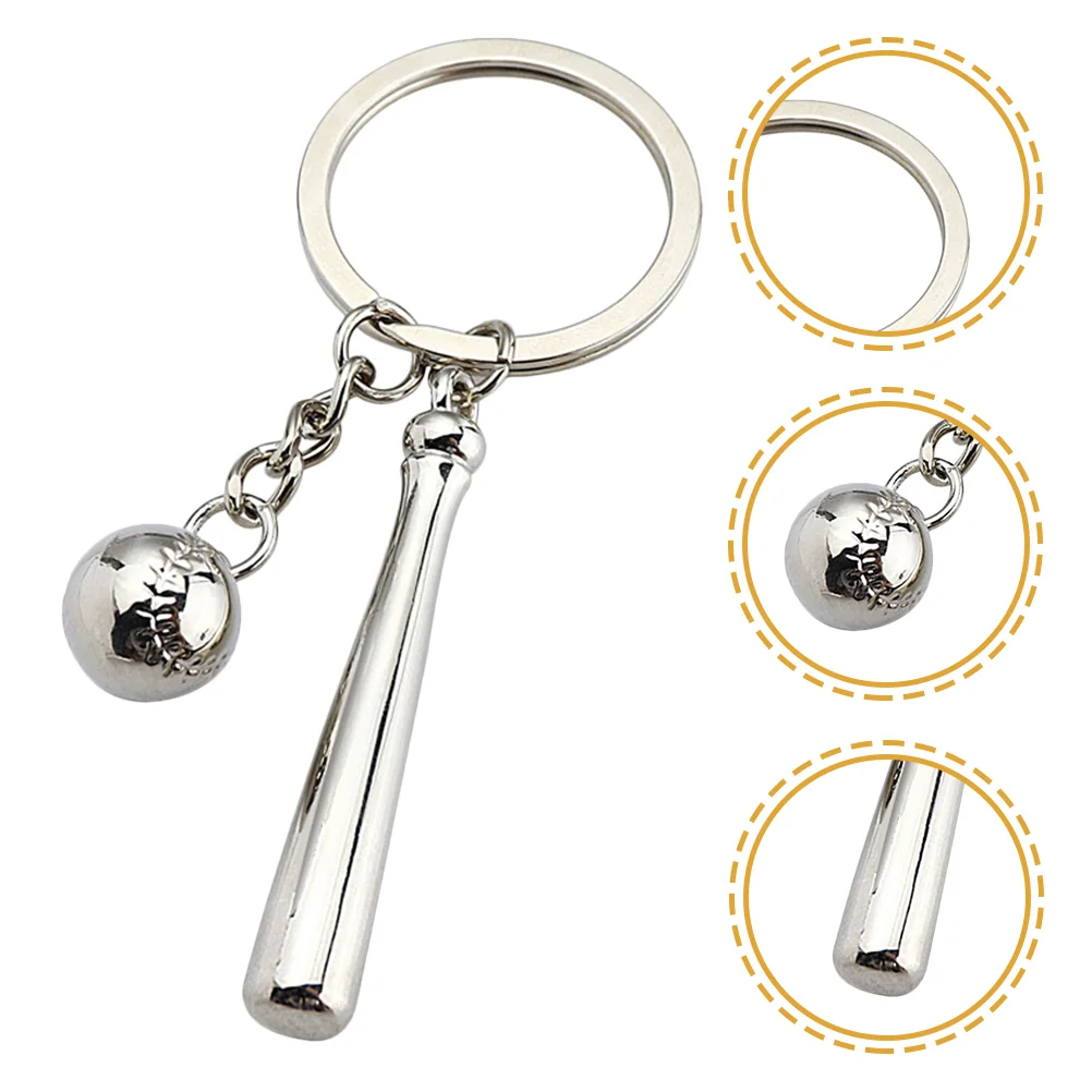 

3 Pcs Baseball Keychain Hanging Decoration Keychains Decorate Zinc Alloy Ring Car Pendant Child