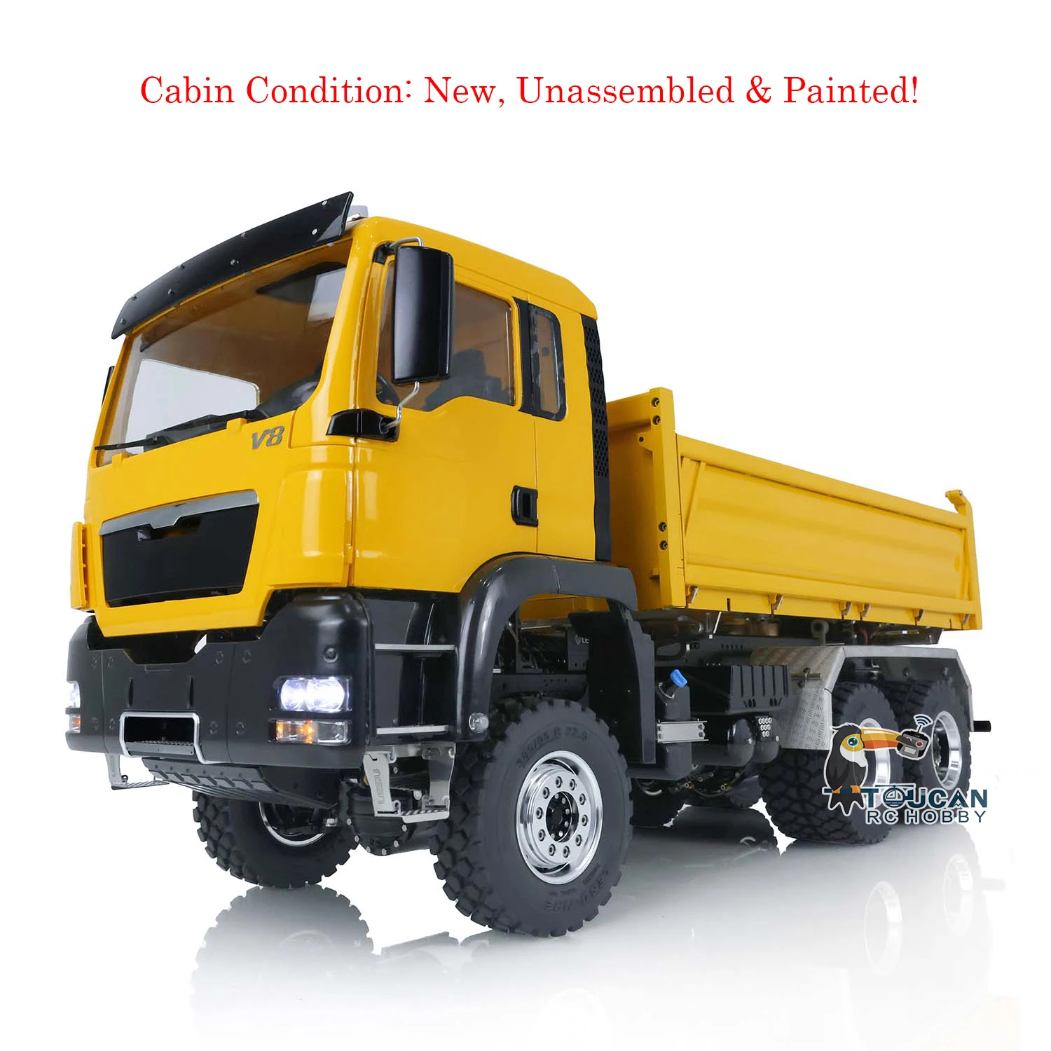 LESU  TGS 3-way 1/14 RC Dumper Truck Hydraulic Vehicles Lights Sound Painted Remote Control KIT Cabin Tipper Cars THZH1321