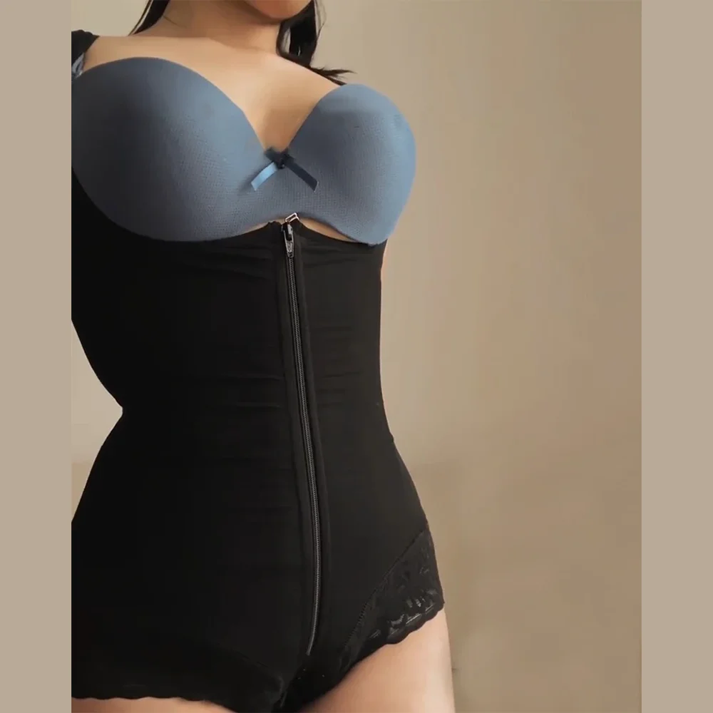 Women Fajas Bodyshaper High Compression Adjustable Hook Eyes with Zipper Corset after Delivery Postoperation Corrective Repair