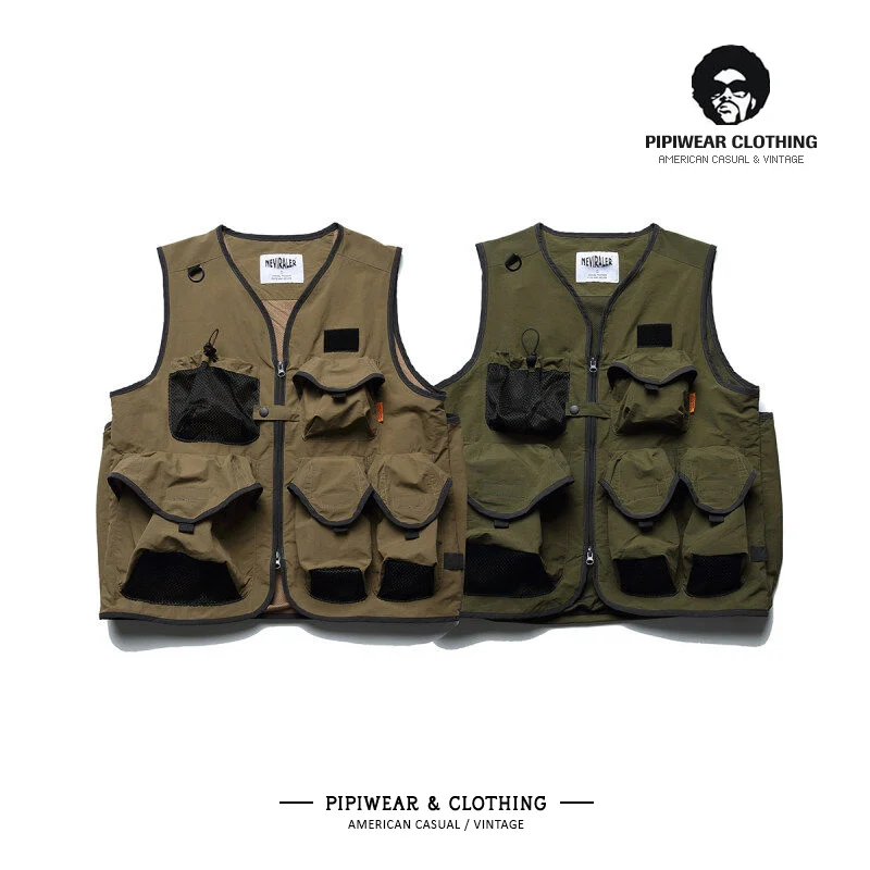 

Qui Dry Outdoor Men's Vest 2025 Trendy Brand V-Ne Casual Jaet Water Resistant Multi-ket Workwear oulder Bared Top