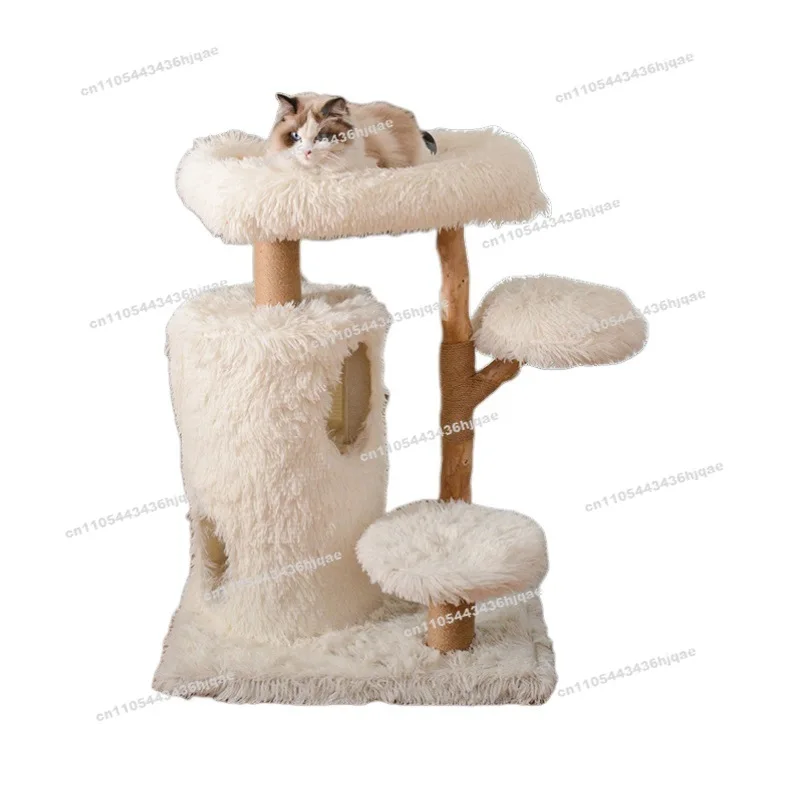 Solid Wood Cat Climbing Frame Nest Cat Jumping Platform Multi-layer Integrated Sisal Cat Tree Household Does Not Occupy