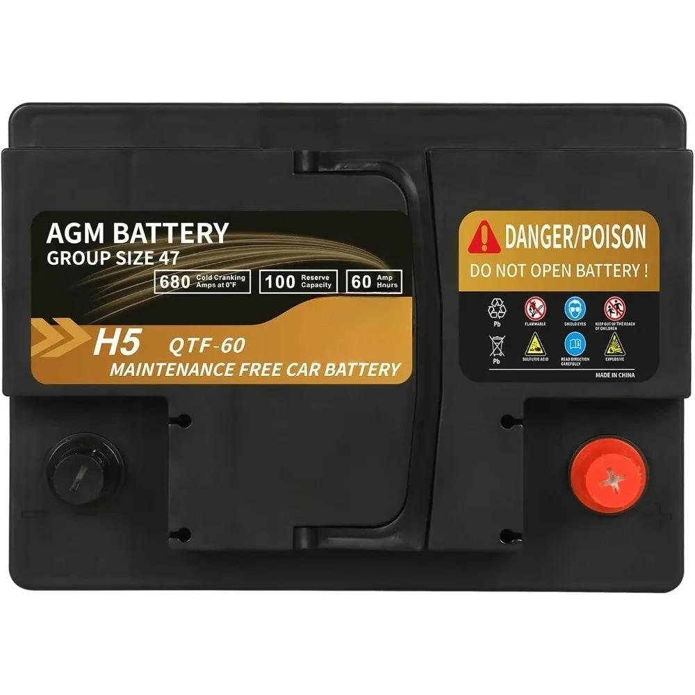 بطارية السيارات البلاتينية AGM BCI Group 47 H5 12V 60Ah 680CCA 100RC #3