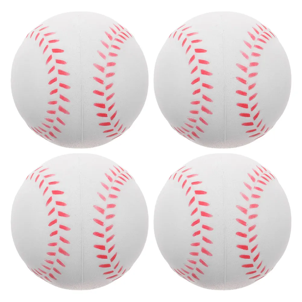 

4pcs Training Baseballs Small Practice Softballs Lightweight Durable Pu Material Safe For Beginners Sports Balls Family