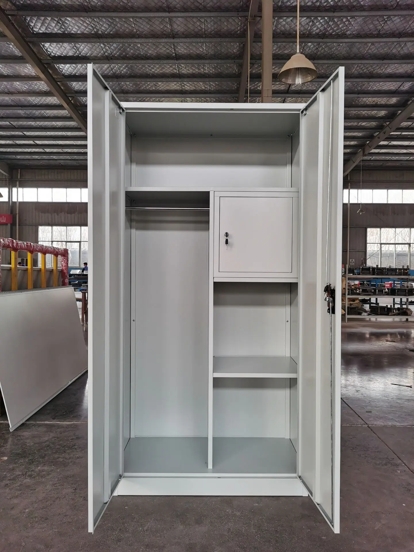 خزانة معدنية للموظفين للبالغين، خزانة ملابس ببابين، خزانة ملابس من الفولاذ، خزانة فولاذية لغرفة النوم، خزانة ملفات #3