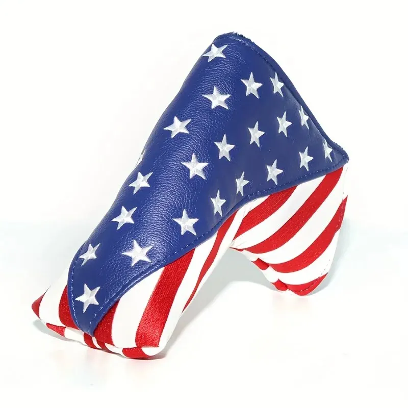 Patriotic Golf Club Head Cover Set - Protect Your Clubs With Durable PU Leather And Vibrant American Flag Design