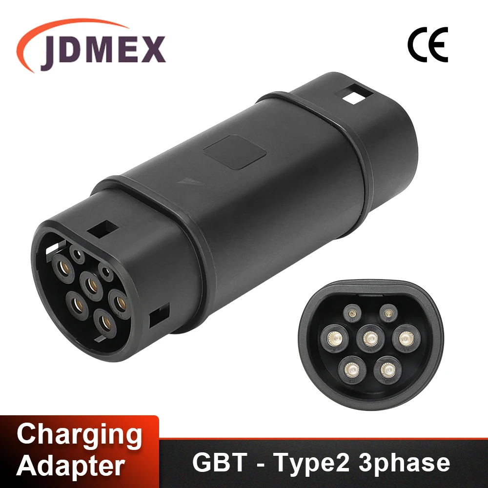 

JDMEX 22KW GBT к IEC 62196-2 Адаптер зарядного устройства для электромобилей Автомобильная зарядная розетка AC380V 32A 3-фазный адаптер зарядного устройства для электромобиля