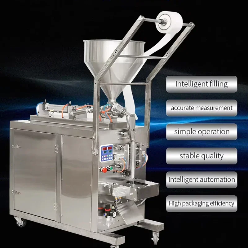 Commercial High-Capacity Paste Packaging Machine With Heating Stirrer Semi-Automatic Pneumatic Piston Type Paste Packaging