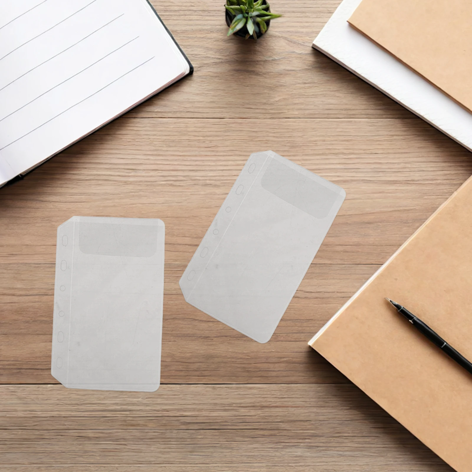 

20pcs Punched Pockets A7 Transparent File Organizer Storage Bags For Photos Journaling Materials Document Folders 6 Holes Clear