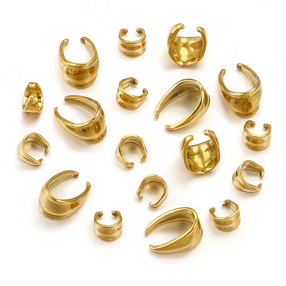 20/50pcs Stainless Steel Gold-plated Melon Clasps Glossy Jewelry Connector for DIY Necklace Pendant Making Accessories Wholesale