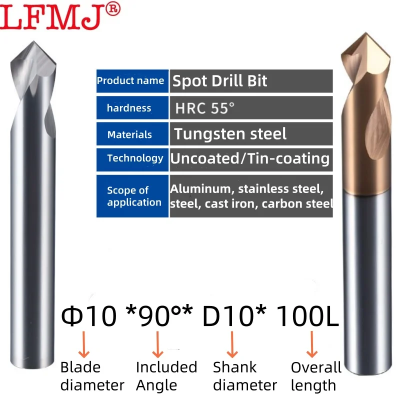 1pcs Carbide Spot Drill Bit 60 90 120 Degree1-20mm CNC Chamfering Drilling Guide Tool Tungsten Steel Location Center Pilot Drill