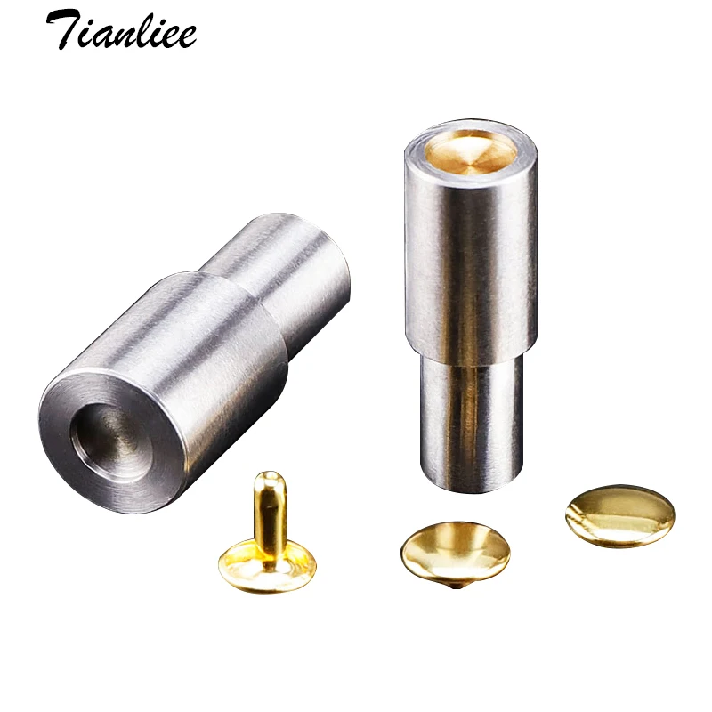 

Double Cap Rivets Press Mold Punching Setting Tool Clothes Fastener Metal Rivets Fittings Studs And Spikes For Leather Craft Bag