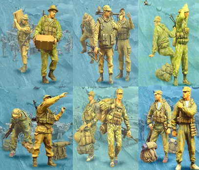 Kit modello in resina 1/35, soldato tedesco con cane a guardia