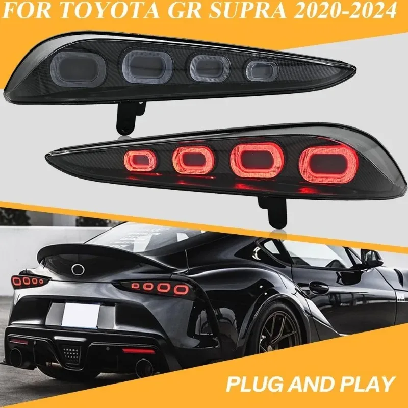

For Toyota GR Supra A90 2020-2024 LED Tail Lights Smoked Rear Lamps with Sequential Turn Signal