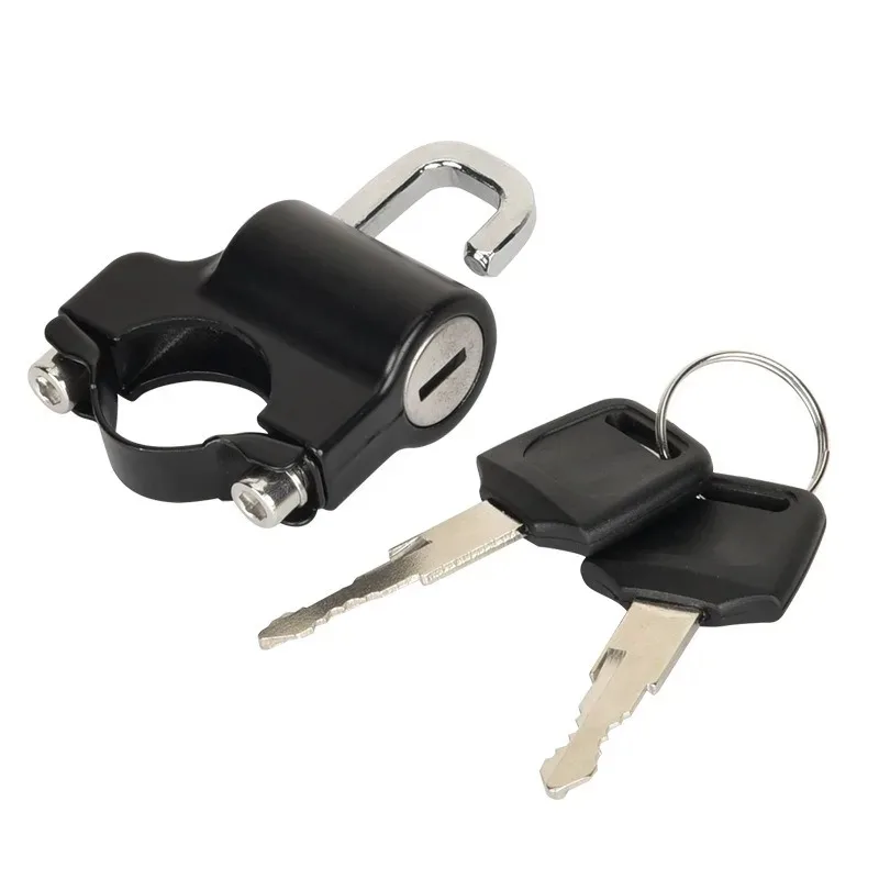 Universal un juego para manillar de 22-28mm, accesorios de motocicleta, casco de motocicleta, bicicletas, seguridad portátil, bloqueo de casco fijo antirrobo