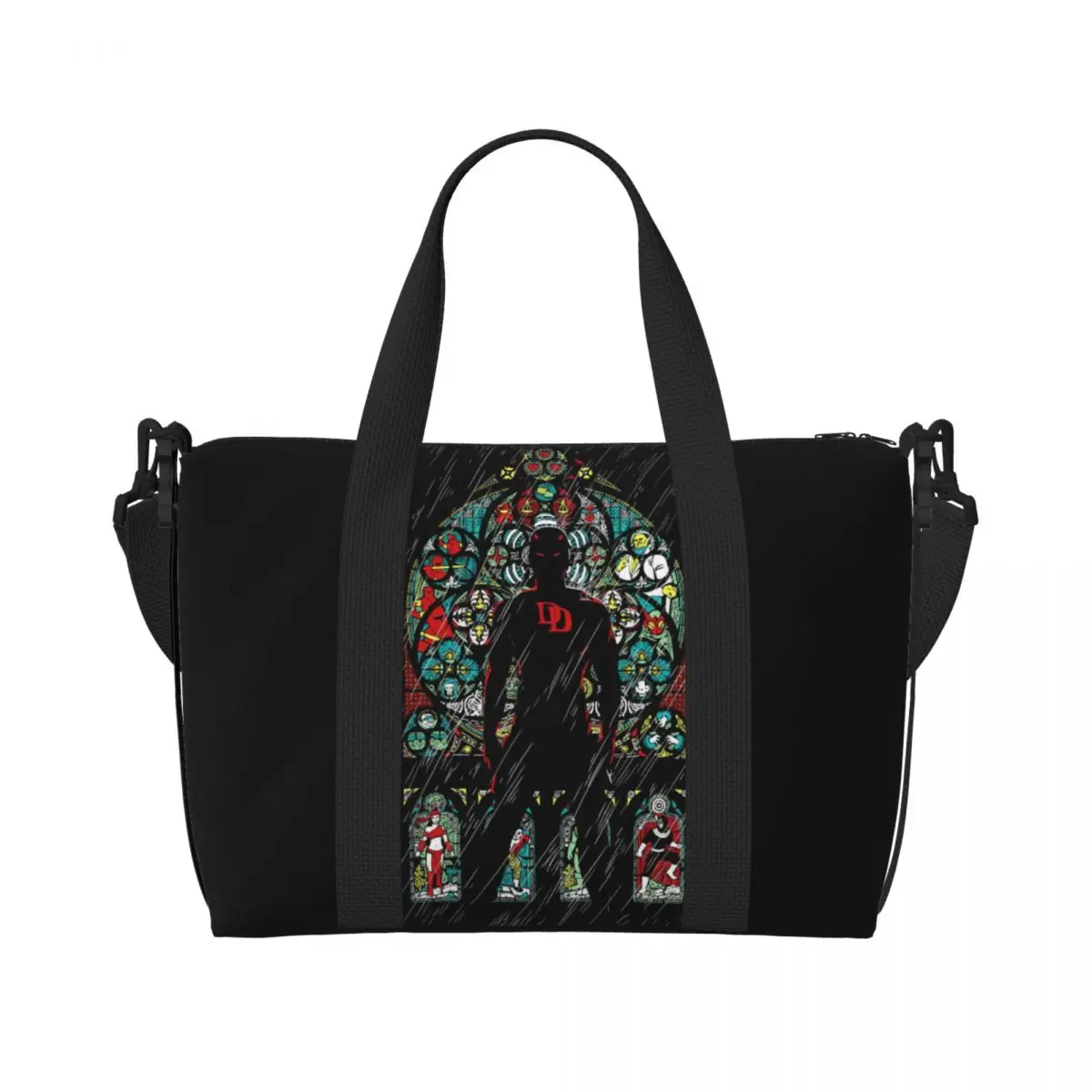 Custom Superhero Daredevil Beach Tote Bag Women Large Compartment Beach Gym Travel Bags