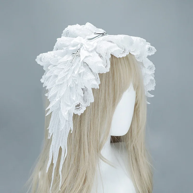 

Wide Headband Women Accessories Headwear for Women Bands for Hair Things Lace Scarf Y2K Accessories Lolita Goth Punk