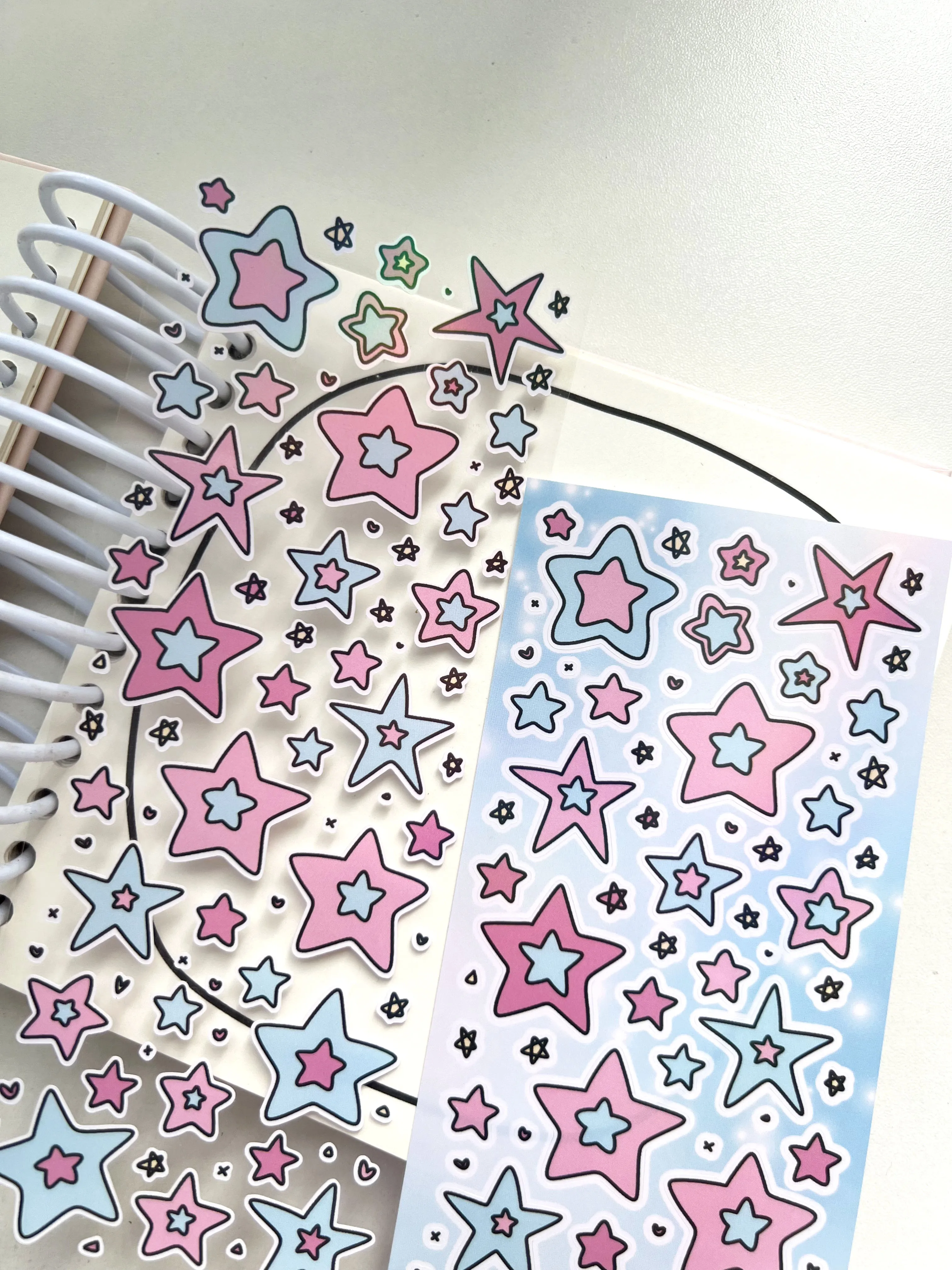 1 Pc Cute Colorful Star Pattern Stickers Korean Style Toploader Deco DIY Scrapbooking Kpop Idol Photo Card Stickers Supplies