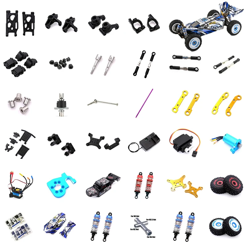 WLtoys 124016 124017 RC coches repuestos originales brazo oscilante asiento C Motor inferior caja de cambios diferencial amortiguadores Tir
