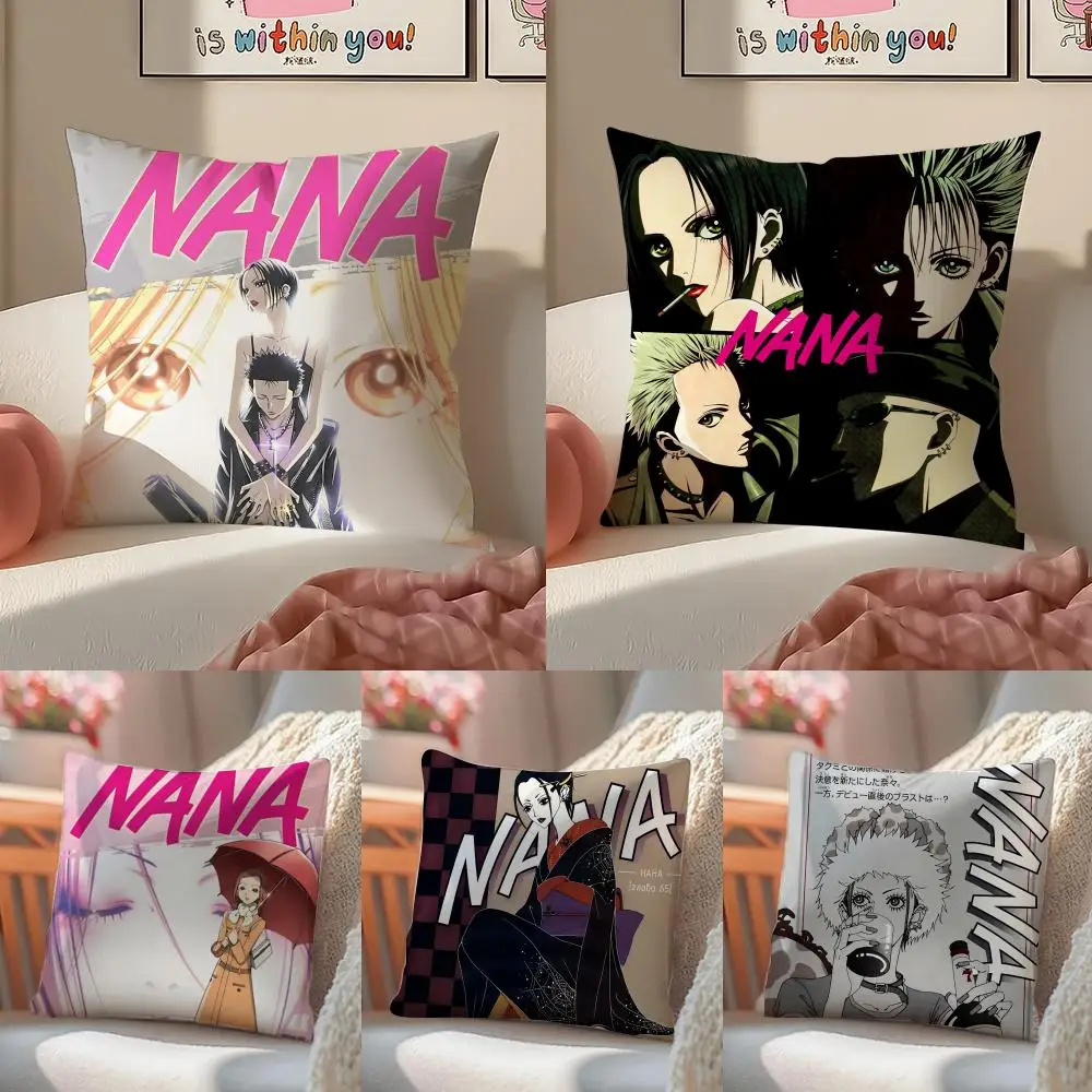 Arrival N-Nana Anime Cushion Cover Linen Pillowcase Cover Soft Decor for Sofa Home Room