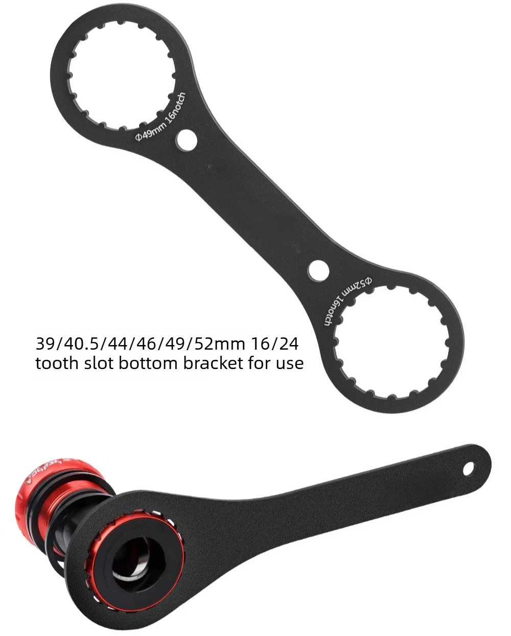 Fahrrad-Innenlager-Schlüssel 44/46/39/40,5/49/52mm 16/24 Notch T47 Notch für IXF GXP Montage Reparatur Fahrradwerkzeug – Detail 5
