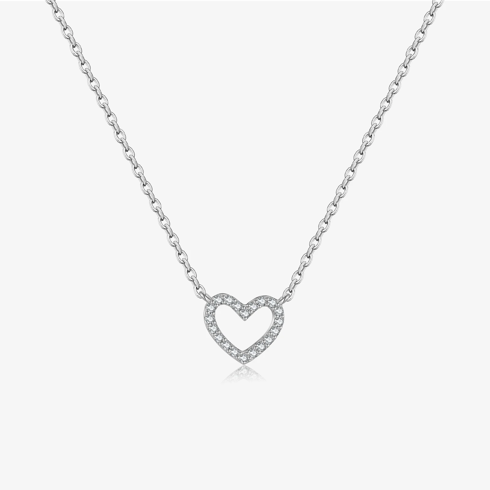 

VEWANT 925 Sterling Silver Hollow Heart - Shaped Necklace Zircon CZ 2025 Perfect Gift for Women Party & Daily Wearing