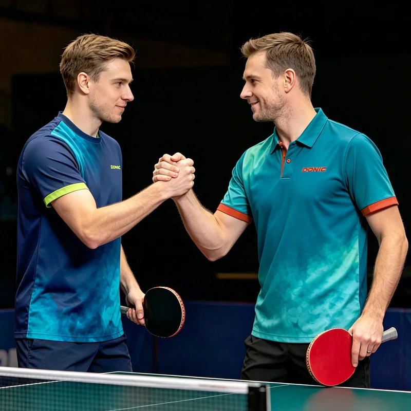 DONIC 83265/83266 Table Tennis Jersey Polo & Crew Quick-Dry Moisture-Wicking Ping Pong T-Shirt Regular Fit S-4XL 2 Colors