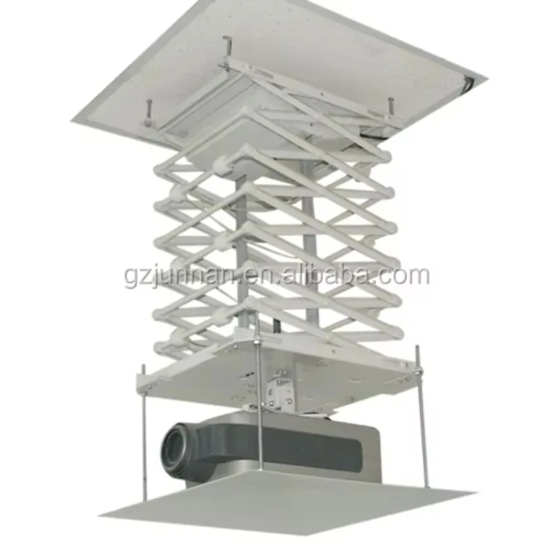 With Remote Control Conference System Dual Pole Electric Projector Lift Ceiling Lift Motorized Projector Ceiling Mount Hidden