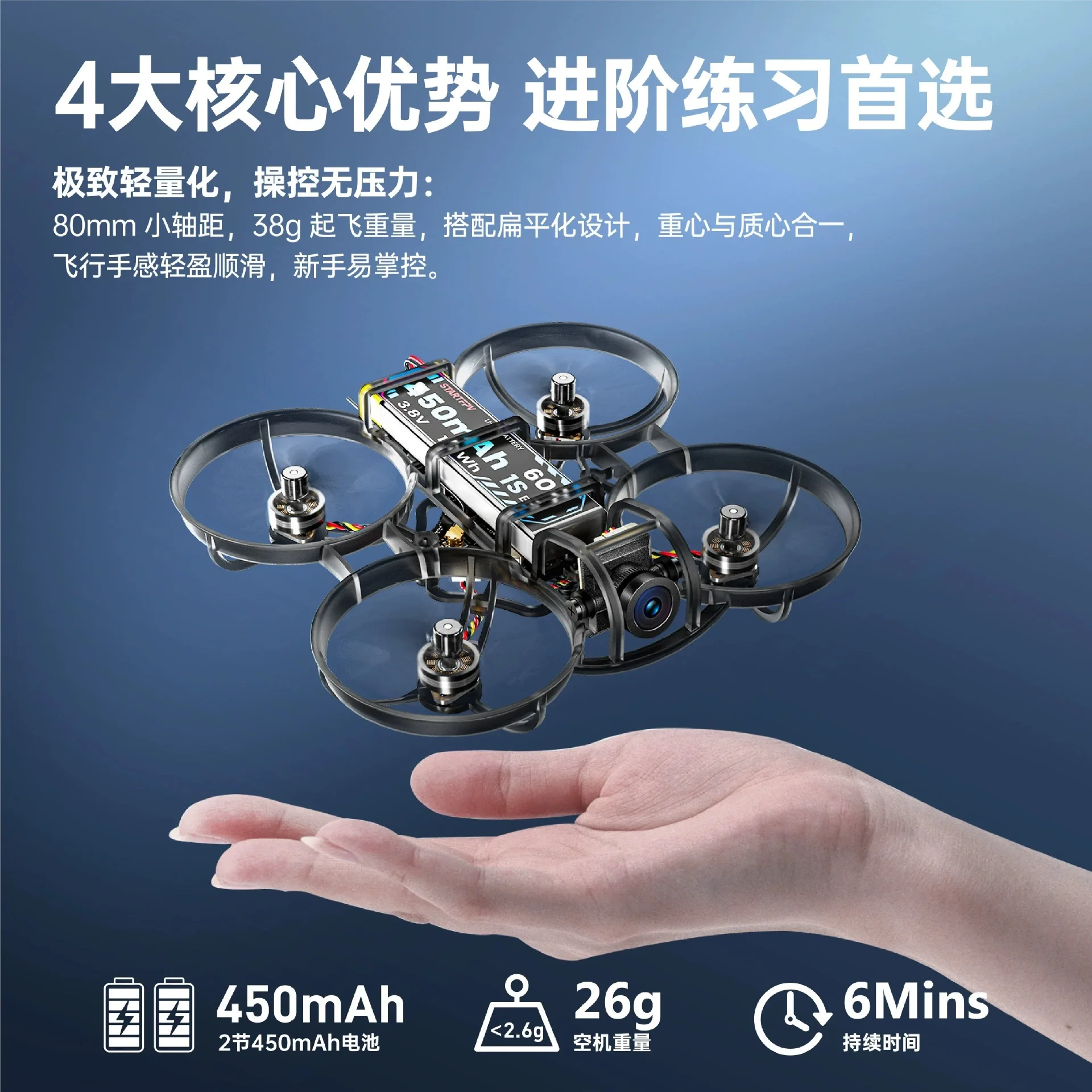 STARTFPV FPV racing machine 65mm circle machine lightweight 1S brushless entry-level to fly