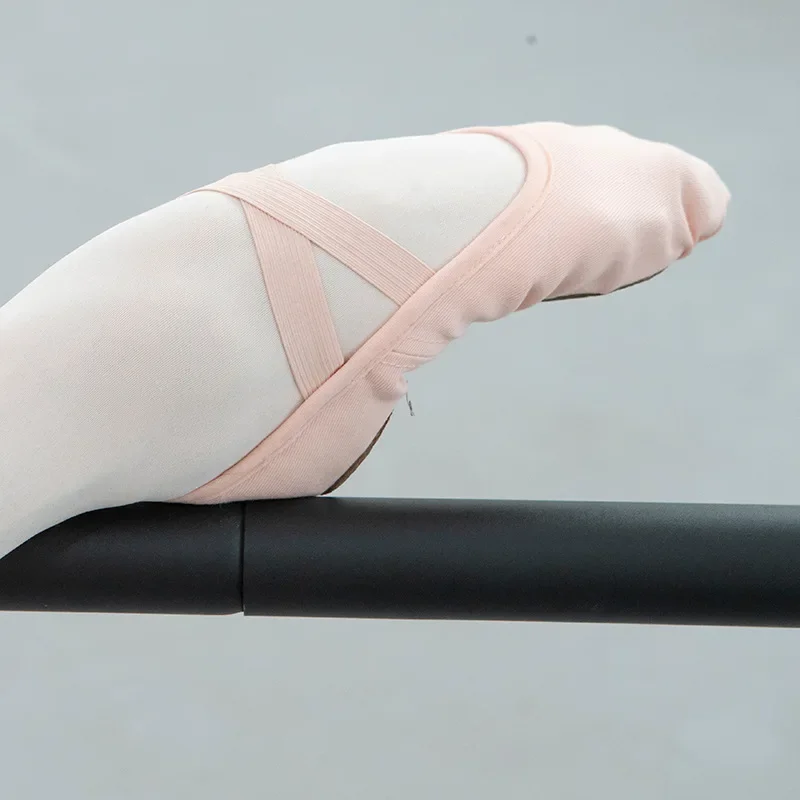 女性用のプロのバレエシューズ,伸縮性のあるストライプのキャンバスシューズ,メッシュバレエスリッパ,ダンスシューズ