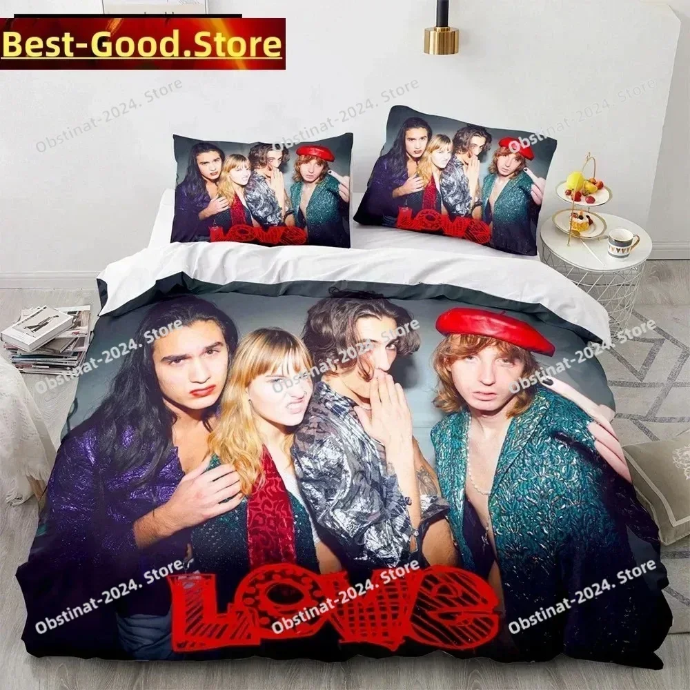 2025 Maneskin Bedding Set Printed single Comforter Quilt Bed Cover Duvet Cover Soft Pillow Case 3 Pieces Sets Kids Adult Size