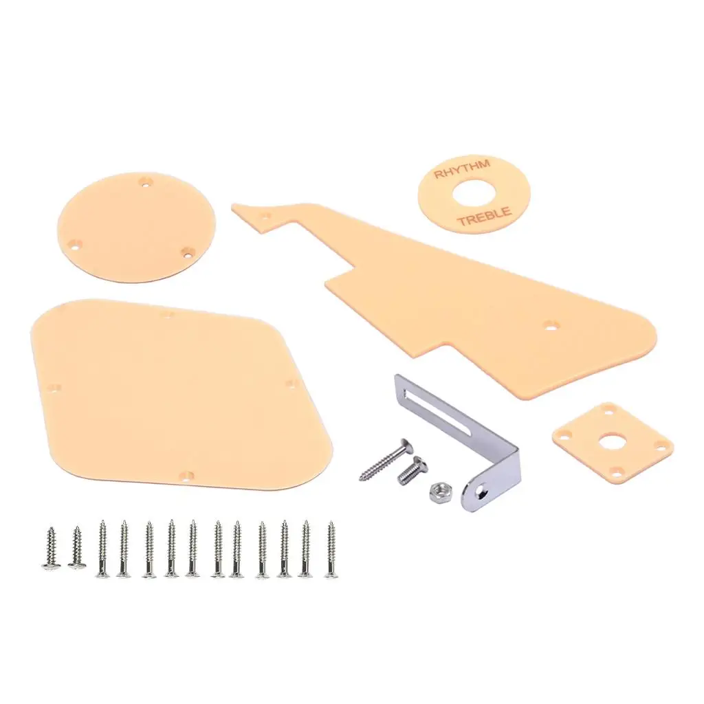 LP Style Electric Guitar Accessory Kit Cream Pickguard Cavity Switch Selector Bracket Screws for Parts and Repairs