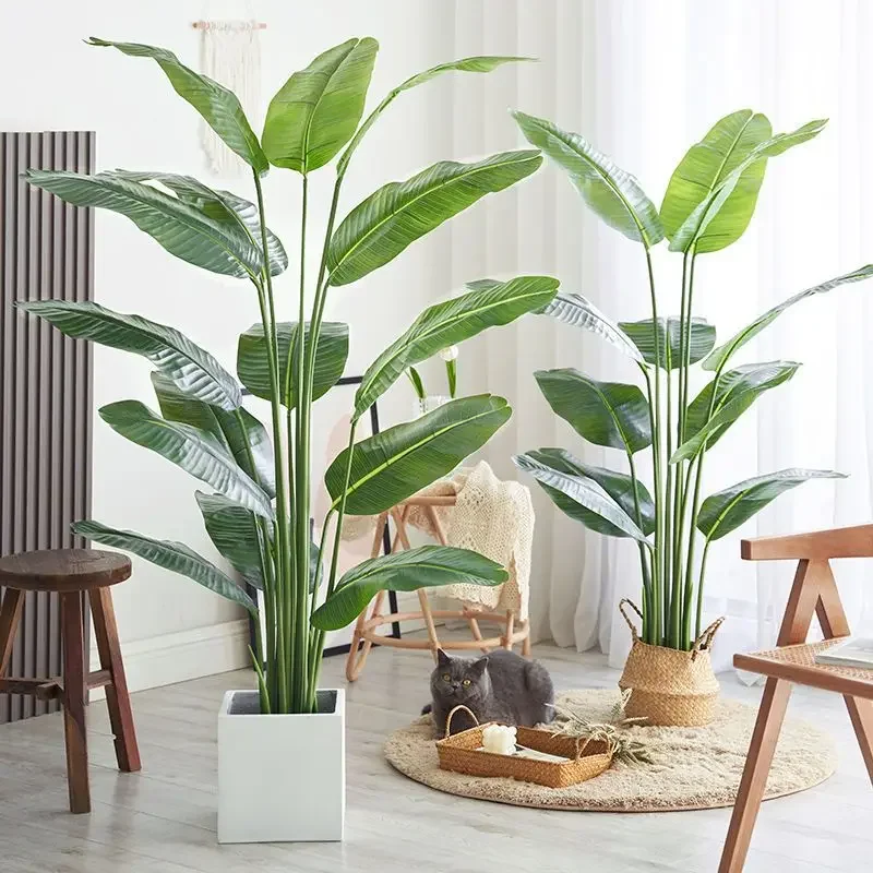 

Artificial plants, bird of paradise potted plants, large Nordic style living room ornaments, indoor traveler's banana, fake gree