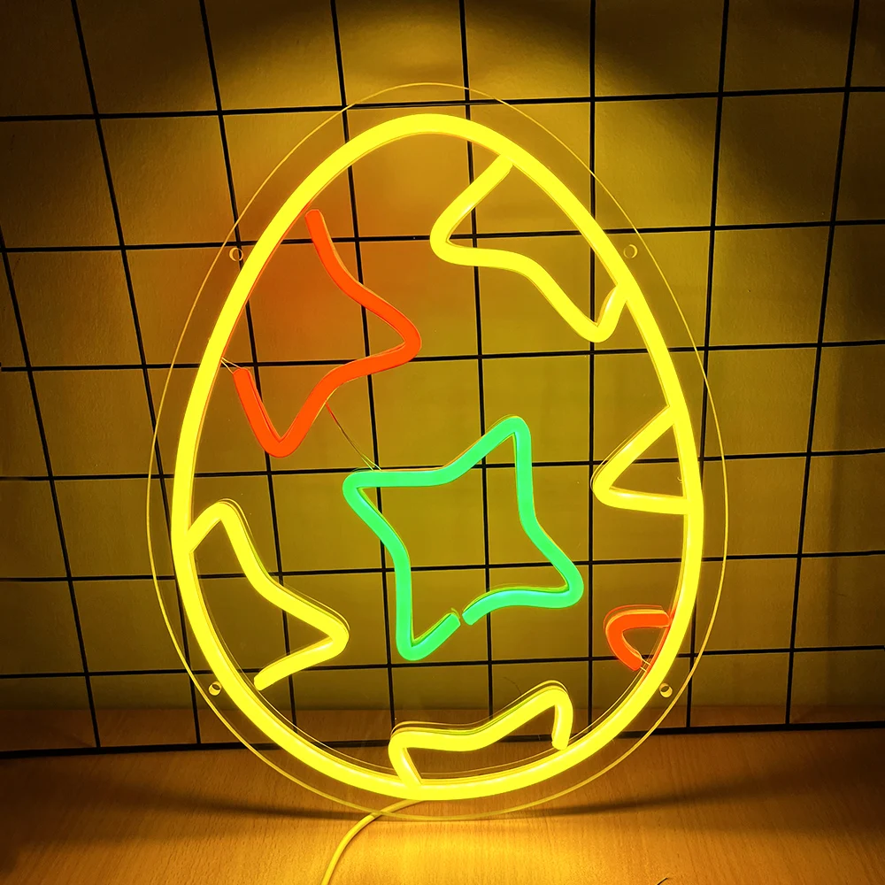 

Led Light Logo Happy Easter Egg Neon Sign Custom Made NO MOQ Dropshipping Neon Sign For Bar Party Wedding Home Decor