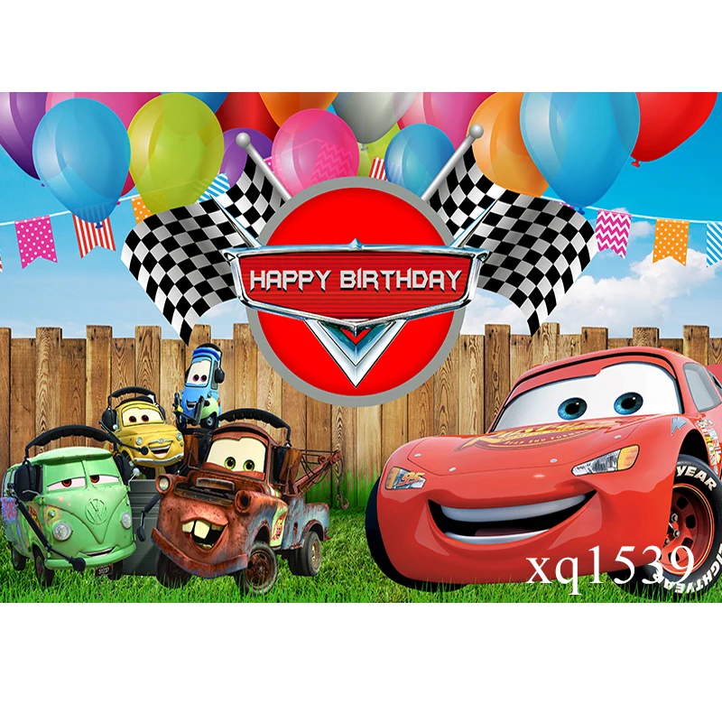 Disney Cars Theme Backdrop For Photo Studio Boys Baby Shower Happy Birthday Party Photography Background Custom Supplier