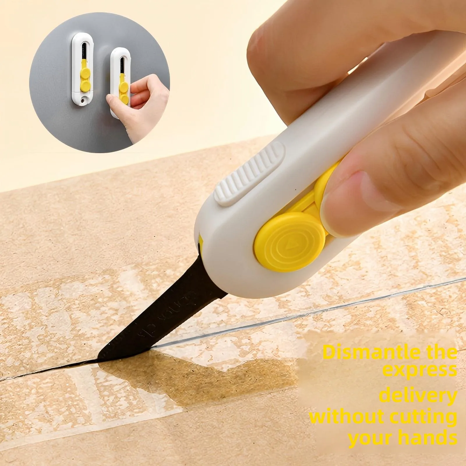 

1 шт. магнитный мини-резак для коробок, выдвижное лезвие, портативный нож для открывания писем и резак для бумаги, прочный материал ABS