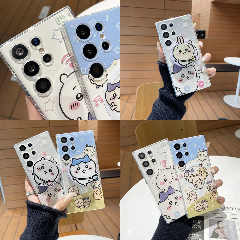 Kawaii Chiikawas Anime Series Phone Case Samsung Galaxy S20 21 22 23 24 Plus Ultra Silicone Cartoon Phone Case Cute Funny Gift