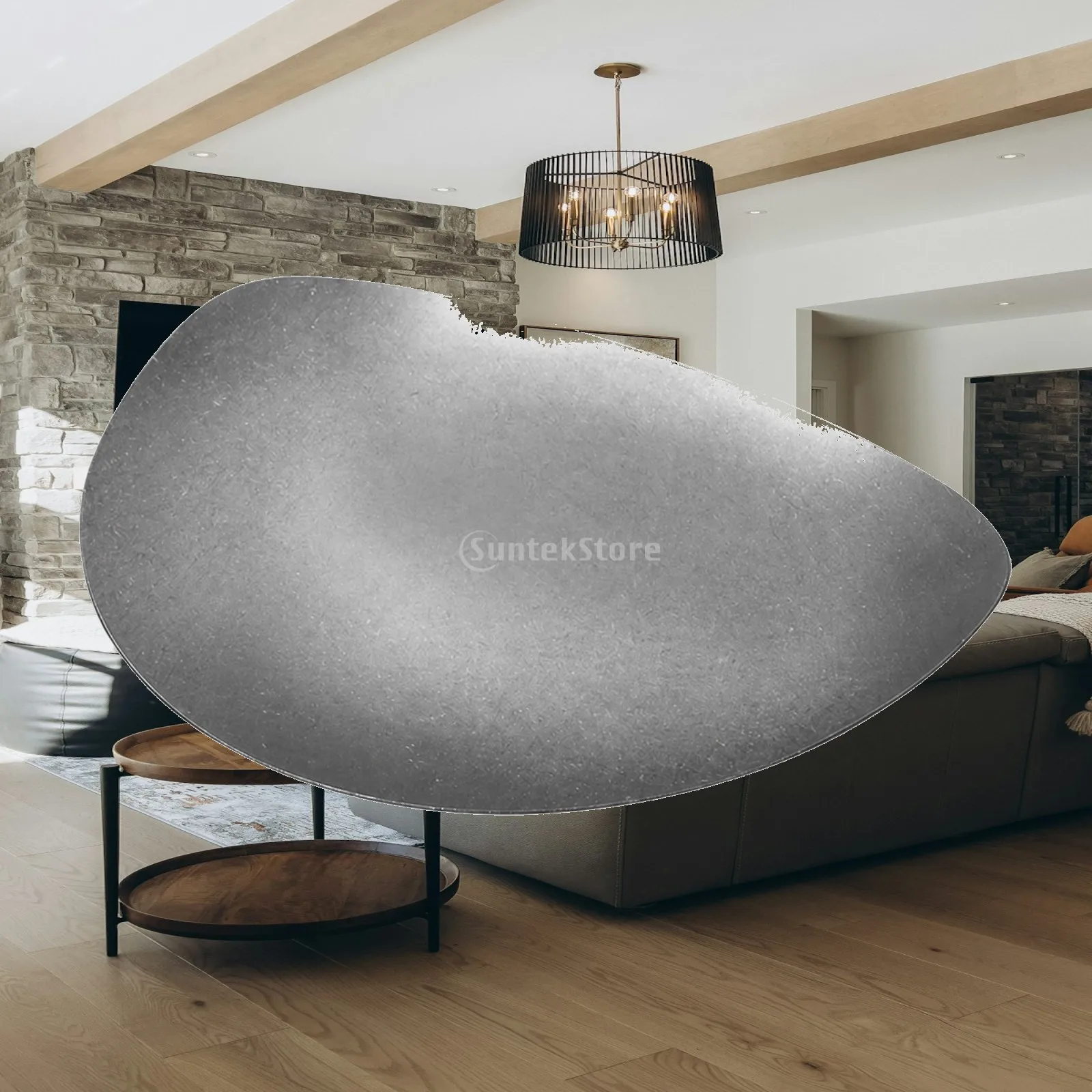 304 Stainless Steel Serving Platter Unique Asymmetrical Shape Flat Center for Main Dishes Side Sauces Retro Tableware