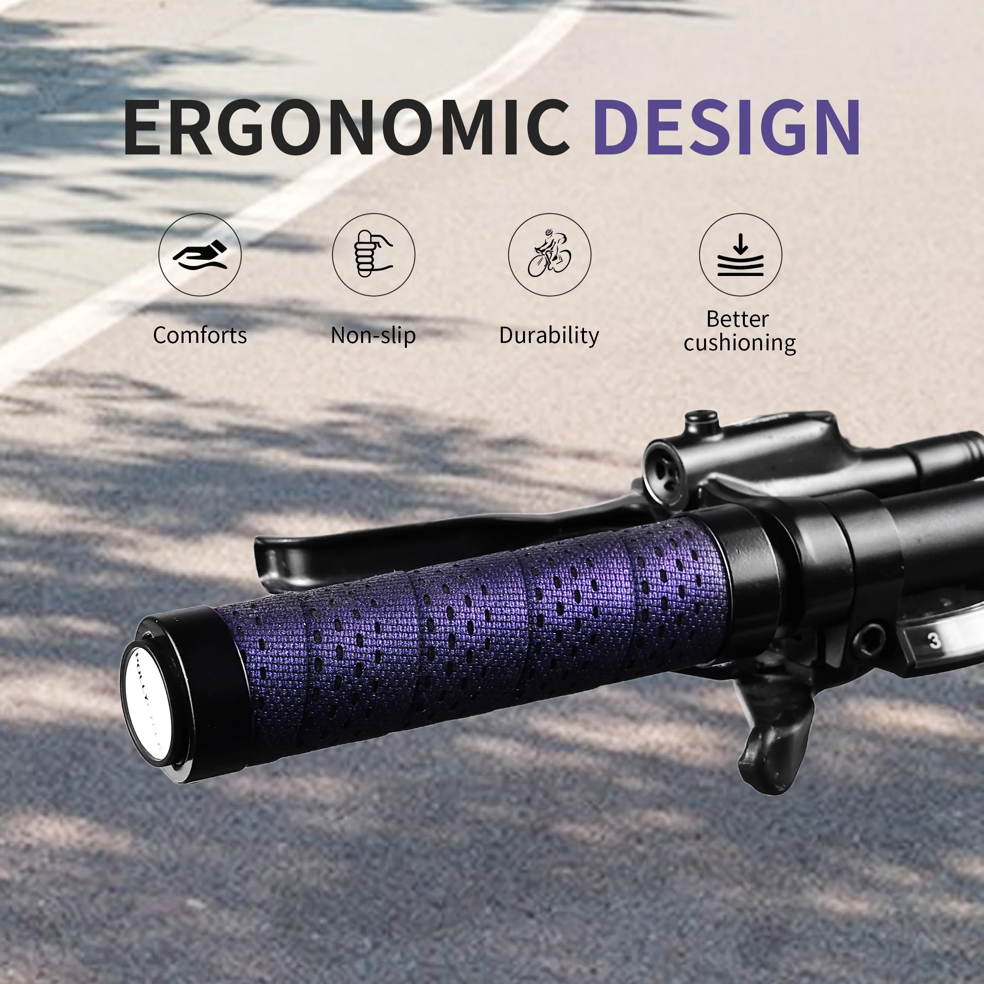 1Pair Silicone Bicycle Handlebar Grips Anti-skid Shock-Absorbing Bike Handle Bar Grips Covers Mountain Bike Bicycle Accessories